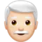 Man: Light Skin Tone, White Hair emoji on Apple iOS 13.1