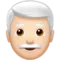 Man: Light Skin Tone, White Hair emoji on iPhone