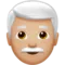 Man: Medium-Light Skin Tone, White Hair emoji on iPhone