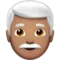 男：中等肤色，白发 iPhone 上的表情符号 (iOS 13.3)