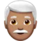 Man: Medium Skin Tone, White Hair emoji on iPhone