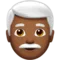 Man: Mellanmörk hudton, vitt hår emoji på iPhone (iOS 12.2)