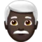 Man: Dark Skin Tone, White Hair emoji on Apple iOS 13.1