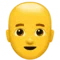 Man: Bald emoji on Apple iOS 16.4