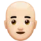Man: Light Skin Tone, Bald emoji on Apple iOS 15.4