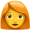Wanita: Rambut Merah emoji di iPhone (iOS 14.5)