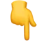 Baghåndsindeks peger nedad emoji på Apple iOS 11.2