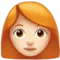 Woman: Light Skin Tone, Red Hair emoji on Apple iOS 14.2