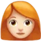 Woman: Light Skin Tone, Red Hair emoji on iPhone