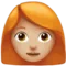 Woman: Medium-Light Skin Tone, Red Hair emoji on iPhone (iOS 14.6)