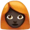 Woman: Dark Skin Tone, Red Hair emoji on Apple iOS 13.1