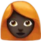 Woman: Dark Skin Tone, Red Hair emoji on iPhone