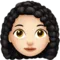 Woman: Light Skin Tone, Curly Hair emoji on iPhone