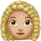 Woman: Medium-Light Skin Tone, Curly Hair emoji on Apple iOS 13.3
