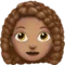 Woman: Medium Skin Tone, Curly Hair emoji on Apple iOS 12.1