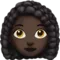 Woman: Dark Skin Tone, Curly Hair emoji on Apple iOS 12.1