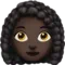 Woman: Dark Skin Tone, Curly Hair emoji on Apple iOS 17.4