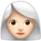 Woman: Light Skin Tone, White Hair emoji on Apple iOS 13.2