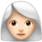 Woman: Light Skin Tone, White Hair emoji on iPhone