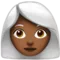 Woman: Medium-Dark Skin Tone, White Hair emoji on Apple iOS 14.5