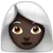 Woman: Dark Skin Tone, White Hair emoji on Apple iOS 13.1