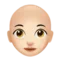 Kvinna: Ljus hudton, flintskallig emoji på iPhone (iOS 12.2)