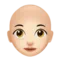 Woman: Light Skin Tone, Bald emoji on iPhone