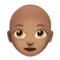 Γυναίκα: Μεσαίος τόνος δέρματος, φαλακρή emoji στο iPhone (iOS 17.4)