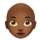 Woman: Medium-Dark Skin Tone, Bald emoji on iPhone