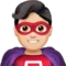 Man Superhero: Light Skin Tone emoji on iPhone