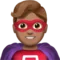 Man Superhero: Medium Skin Tone emoji on iPhone (iOS 13.1)