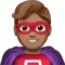 Man Superhero: Medium Skin Tone emoji on iPhone