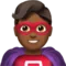 Man Superhero: Medium-Dark Skin Tone emoji on iPhone