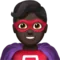 Pahlawan Super Pria: Warna Kulit Gelap emoji di iPhone (iOS 14.5)