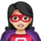 Woman Superhero: Light Skin Tone emoji on iPhone (iOS 14.6)