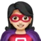 Woman Superhero: Light Skin Tone emoji on iPhone
