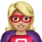 Woman Superhero: Medium-Light Skin Tone emoji on iPhone