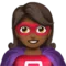Woman Superhero: Medium-Dark Skin Tone emoji on iPhone (iOS 12.1)