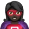 Woman Superhero: Dark Skin Tone emoji on iPhone