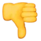 Palec dolů emoji na Apple iOS 9.0