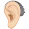 Ear with Hearing Aid: Light Skin Tone emoji on Apple iOS 15.4