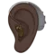 Ear with Hearing Aid: Dark Skin Tone emoji on iPhone (iOS 14.6)