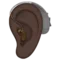 Ear with Hearing Aid: Dark Skin Tone emoji on iPhone