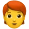 Persona: Cabells vermells emoji a Apple iOS 17.4