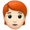 Person: Light Skin Tone, Red Hair emoji on Apple iOS 14.2