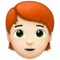 Person: Light Skin Tone, Red Hair emoji on iPhone