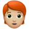 Person: Medium-Light Skin Tone, Red Hair emoji on Apple iOS 14.2