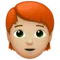 Person: Medium-Light Skin Tone, Red Hair emoji on iPhone