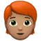 Person: Medium Skin Tone, Red Hair emoji on iPhone