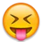 Mžourající obličej s vystrčeným jazykem emoji na Apple iOS 5.0